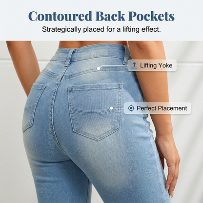 🌞Summer Hot Sale-60% Off!!🌿Women's High-Waist Slim-Fit Capri Jeans