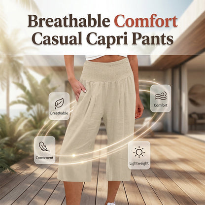 ⏰🔥LIMITED TIME 50% OFF! 👖 Women’s Lightweight Elastic Waist Crop Pants (S-3XL) – Comfortable, Flowy & Perfect for Casual Summer Outfits ✨🌿
