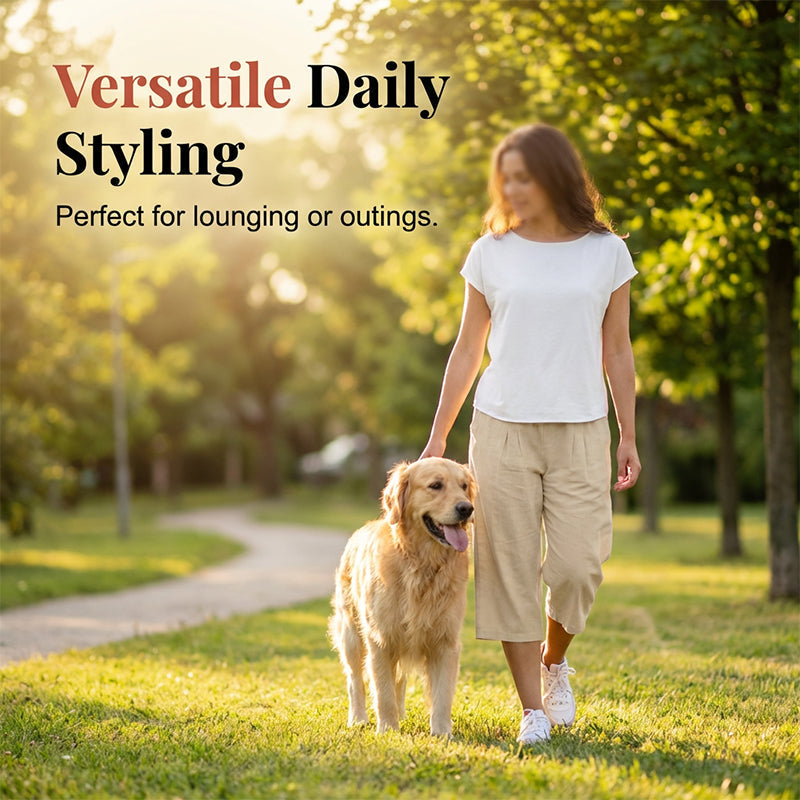⏰🔥LIMITED TIME 50% OFF! 👖 Women’s Lightweight Elastic Waist Crop Pants (S-3XL) – Comfortable, Flowy & Perfect for Casual Summer Outfits ✨🌿