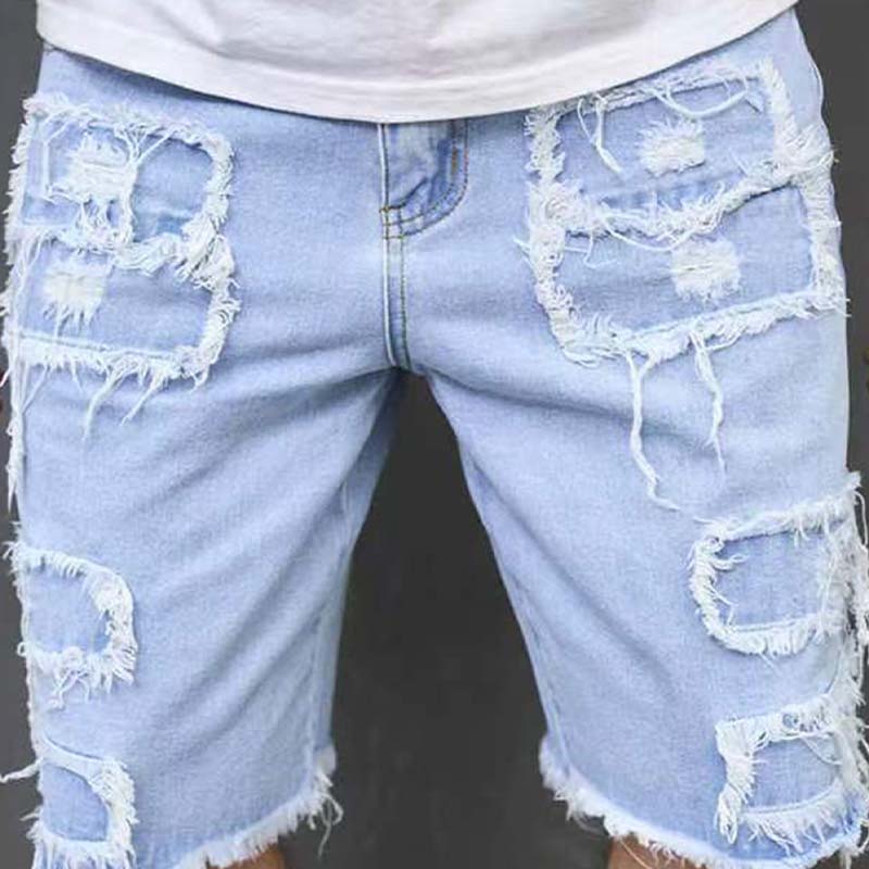 🔥While Supplies Last 50% OFF!🎉 Men's Ripped Denim Shorts with Frayed Details✈️Free Shipping