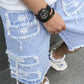 🔥While Supplies Last 50% OFF!🎉 Men's Ripped Denim Shorts with Frayed Details✈️Free Shipping