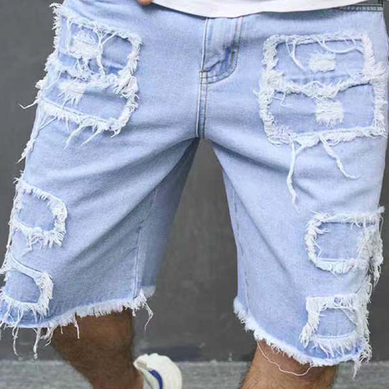 🔥While Supplies Last 50% OFF!🎉 Men's Ripped Denim Shorts with Frayed Details✈️Free Shipping