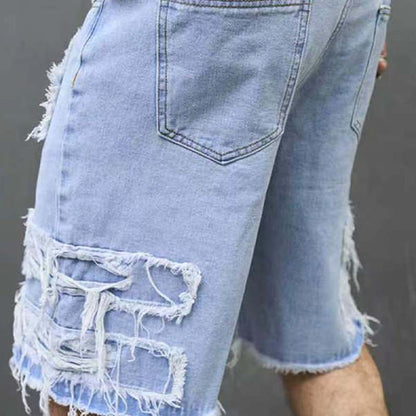 🔥While Supplies Last 50% OFF!🎉 Men's Ripped Denim Shorts with Frayed Details✈️Free Shipping