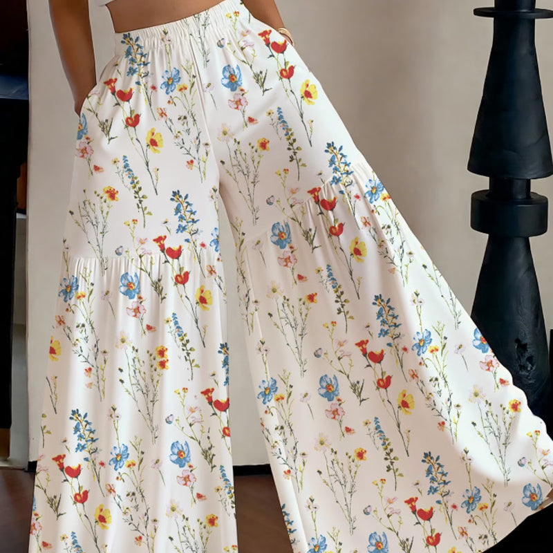 🔥Hot Deals-Women's Floral Print Wide-Leg Pants