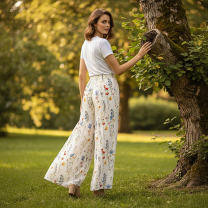 🔥Hot Deals-Women's Floral Print Wide-Leg Pants