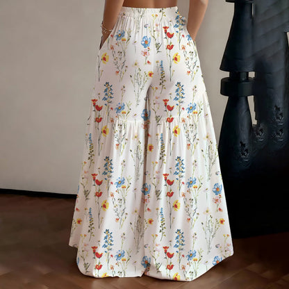🔥Hot Deals-Women's Floral Print Wide-Leg Pants