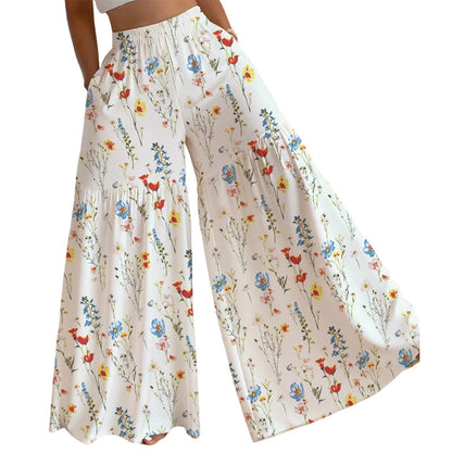 🔥Hot Deals-Women's Floral Print Wide-Leg Pants