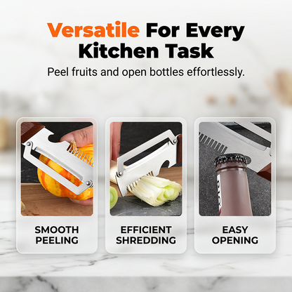 🧄 LIMITED-TIME 50% OFF! ⚙️ 3-in-1 Scallion Shredder & Peeler – Stainless Steel, Multi-Tool, Wood Handle ✨