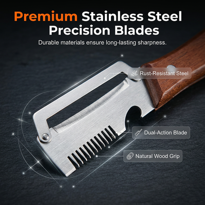 🧄 LIMITED-TIME 50% OFF! ⚙️ 3-in-1 Scallion Shredder & Peeler – Stainless Steel, Multi-Tool, Wood Handle ✨