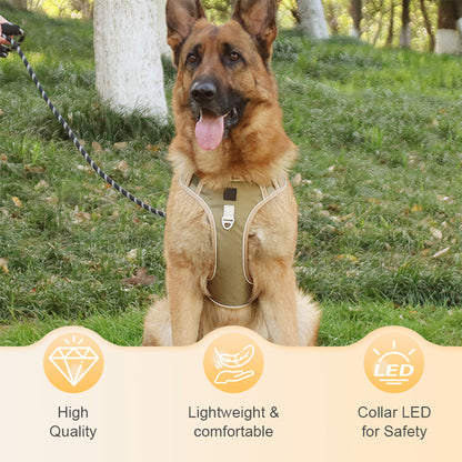 📢📢50% OFF !! ⏰No Pull Dog Harness with Leash & Collar LED