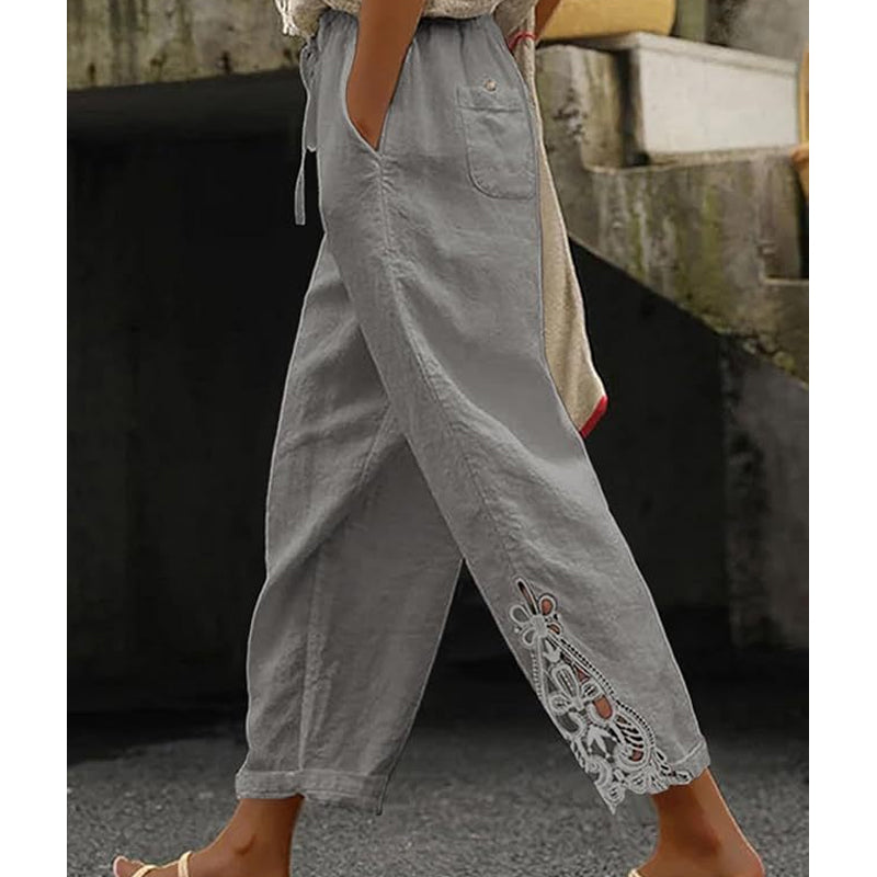 📢📢30% OFF !! ⏰Women's Lace Trim Drawstring Pants