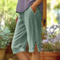⏳Time-Limited Special⏰Women's Casual Solid Color Pocket Capri Pants