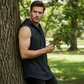 🏋️‍♂️ 50% OFF NOW! 💪 Men's Sleeveless Workout Hoodie Tank – V-Neck & Integrated Hood 🔥
