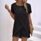 📢📢50% OFF !! ⏰Women's Solid Color Irregular Top & Shorts Two Piece Set