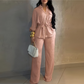 🔥 Hot sale 40% OFF🔥Women's Drawstring Shirt & Wide-Leg Pants Set