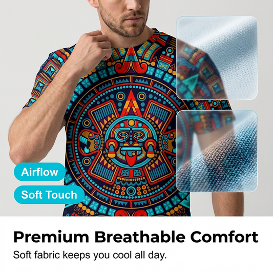 ⏰🔥LIMITED TIME 50% OFF! 👕 Vintage Tribal Art Short Sleeve Tee for Men – Bold, Stylish & Perfect for Everyday Wear ✨🔥