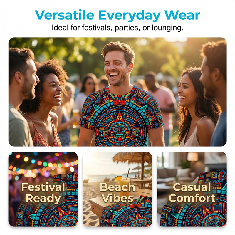 ⏰🔥LIMITED TIME 50% OFF! 👕 Vintage Tribal Art Short Sleeve Tee for Men – Bold, Stylish & Perfect for Everyday Wear ✨🔥