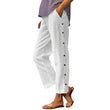 ⏰🔥LIMITED TIME 50% OFF! 👖 Casual Solid-Color Loose-Fit Cropped Pants with Side Buttons – Comfy, Breathable & Effortlessly Chic ✨💃