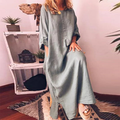 💥50% OFF – Limited Time💥Women's Casual Cotton Linen Loose Maxi Dress