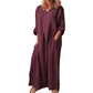 💥50% OFF – Limited Time💥Women's Casual Cotton Linen Loose Maxi Dress