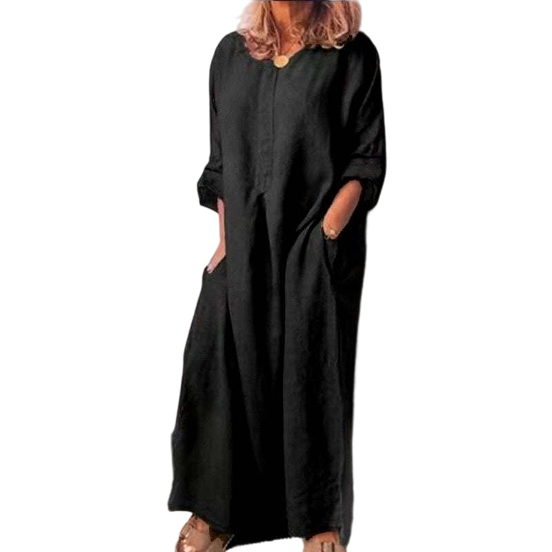 💥50% OFF – Limited Time💥Women's Casual Cotton Linen Loose Maxi Dress