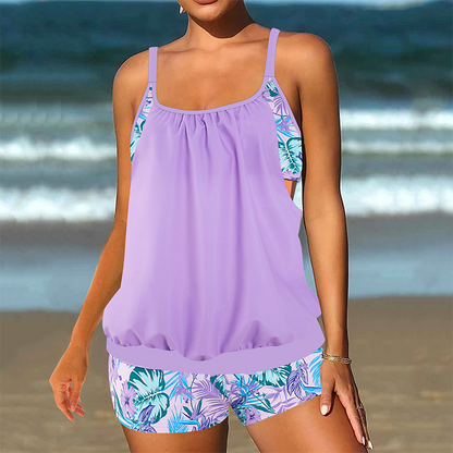 ⏰🔥HALF-PRICE OFFER! 👙 Women’s Tankini with Blouson Top & Shorts – Comfortable, Modern & Perfect for Beach & Pool ☀️💦