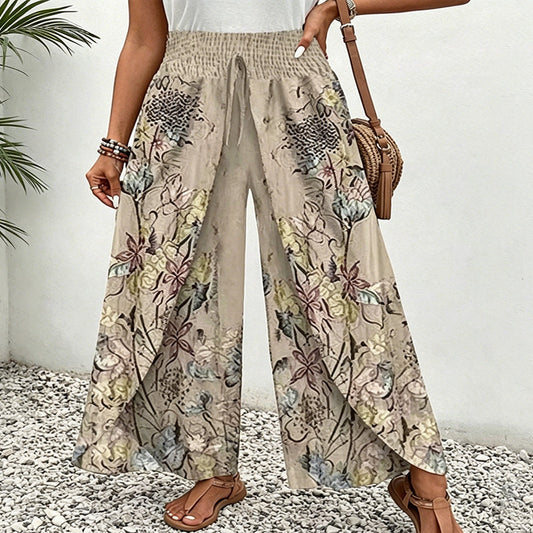 ⏰🔥LIMITED TIME 50% OFF! 👖Women's Printed Wide-Leg Drawstring Trousers