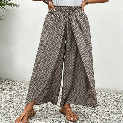 ⏰🔥LIMITED TIME 50% OFF! 👖Women's Printed Wide-Leg Drawstring Trousers