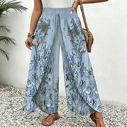 ⏰🔥LIMITED TIME 50% OFF! 👖Women's Printed Wide-Leg Drawstring Trousers