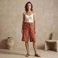 （S-4XL）Women's Casual Drawstring Capri Shorts