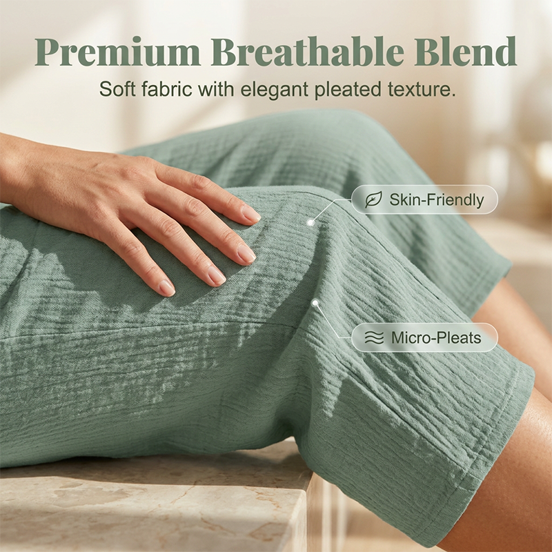 📢📢50% off new arrivals - Women's Solid-Color Pleated Cotton - Linen Cropped Pants