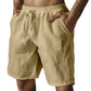 （S-3XL）🌿Men's Elastic Drawstring Solid Cotton Linen Shorts