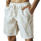 （S-3XL）🌿Men's Elastic Drawstring Solid Cotton Linen Shorts