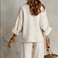 Women's V-Neck Top & Wide-Leg Pants 2-Piece Set