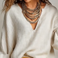 Women's V-Neck Top & Wide-Leg Pants 2-Piece Set