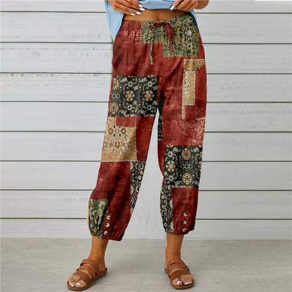 ⏰🔥LIMITED TIME 50% OFF! 💐 Vintage Floral High-Waist Jogger Pants – Stylish, Comfortable & Perfect for Everyday Wear ✨👖