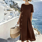 ⏳Time-Limited Special⏰Women's Casual Midi Dress with Irregular Buttons