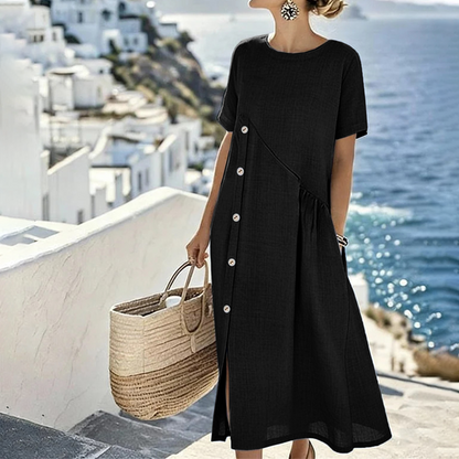 ⏳Time-Limited Special⏰Women's Casual Midi Dress with Irregular Buttons