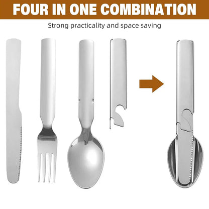 🎉 Last Day Promotion-50% OFF✨4-in-1 Stainless Steel Portable Cutlery Set