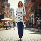 🌟 Effortless Style & Comfort – Modern Print Long Sleeve Blouse And Trousers Outfit✨
