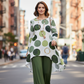 🌟 Effortless Style & Comfort – Modern Print Long Sleeve Blouse And Trousers Outfit✨