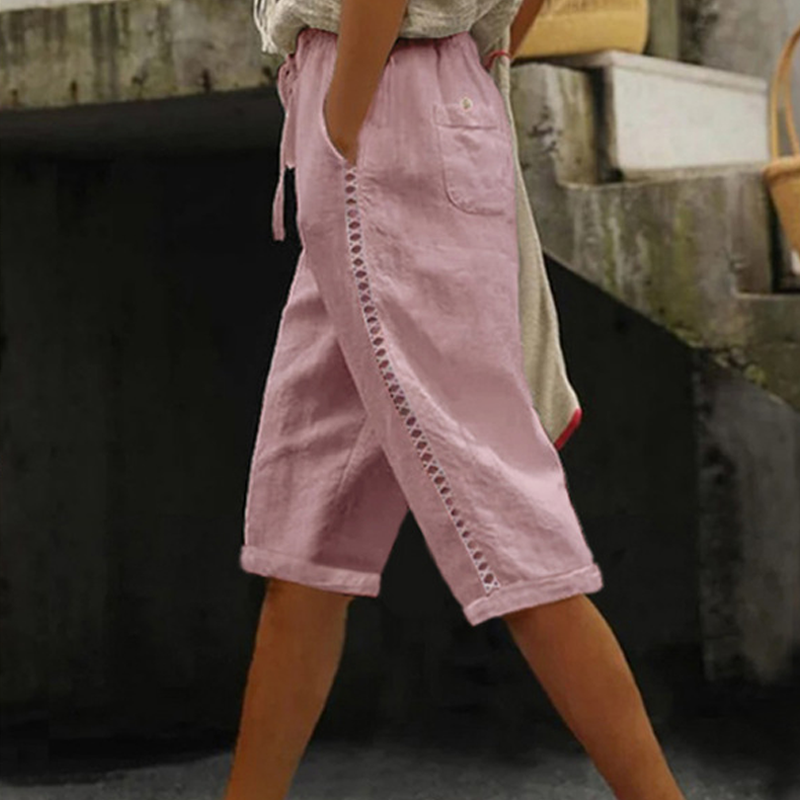 🥳2026 HOT SALE🥳💞50K+ SOLD! Women's Summer Capri Pants with Lace Cutout Detail