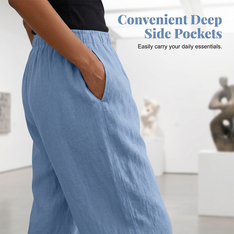 ⏰🔥LIMITED TIME 50% OFF! 👖 Women’s Casual Elastic Waist Pants with Pockets – Comfortable, Stylish & Versatile ✨