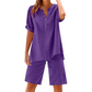 🔥Limited-time offer-Women's Cotton Linen 2-Piece Outfit Set