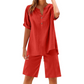 🔥Limited-time offer-Women's Cotton Linen 2-Piece Outfit Set