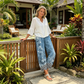 Women's Vintage Floral Print Wide Leg Pants