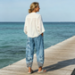 Women's Vintage Floral Print Wide Leg Pants