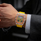 ⌚ Limited Edition – 50% Discount! ✨ Luxury Men's Tonneau-Shaped Watch with Rhinestone Embellishment
