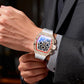 ⌚ Limited Edition – 50% Discount! ✨ Luxury Men's Tonneau-Shaped Watch with Rhinestone Embellishment