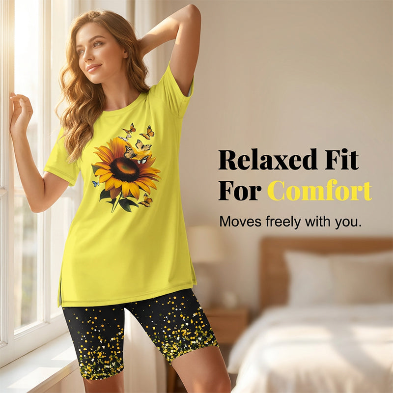 🔥HOT SALE 50% OFF🔥Women's Casual Printed Tunic Top & Shorts Set